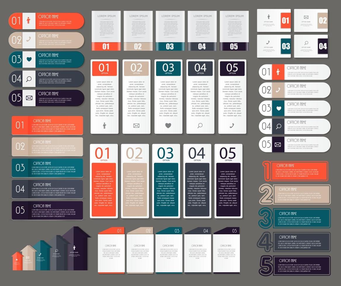 coleção de modelos de infográfico para ilustração vetorial de negócios vetor