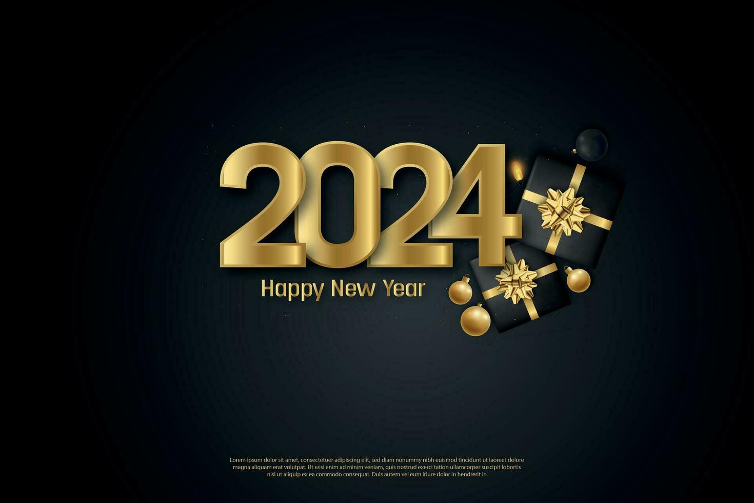 simples e limpar \ limpo Projeto feliz Novo ano 2024. ouro números para fundo para bandeiras, cartazes ou calendário. vetor