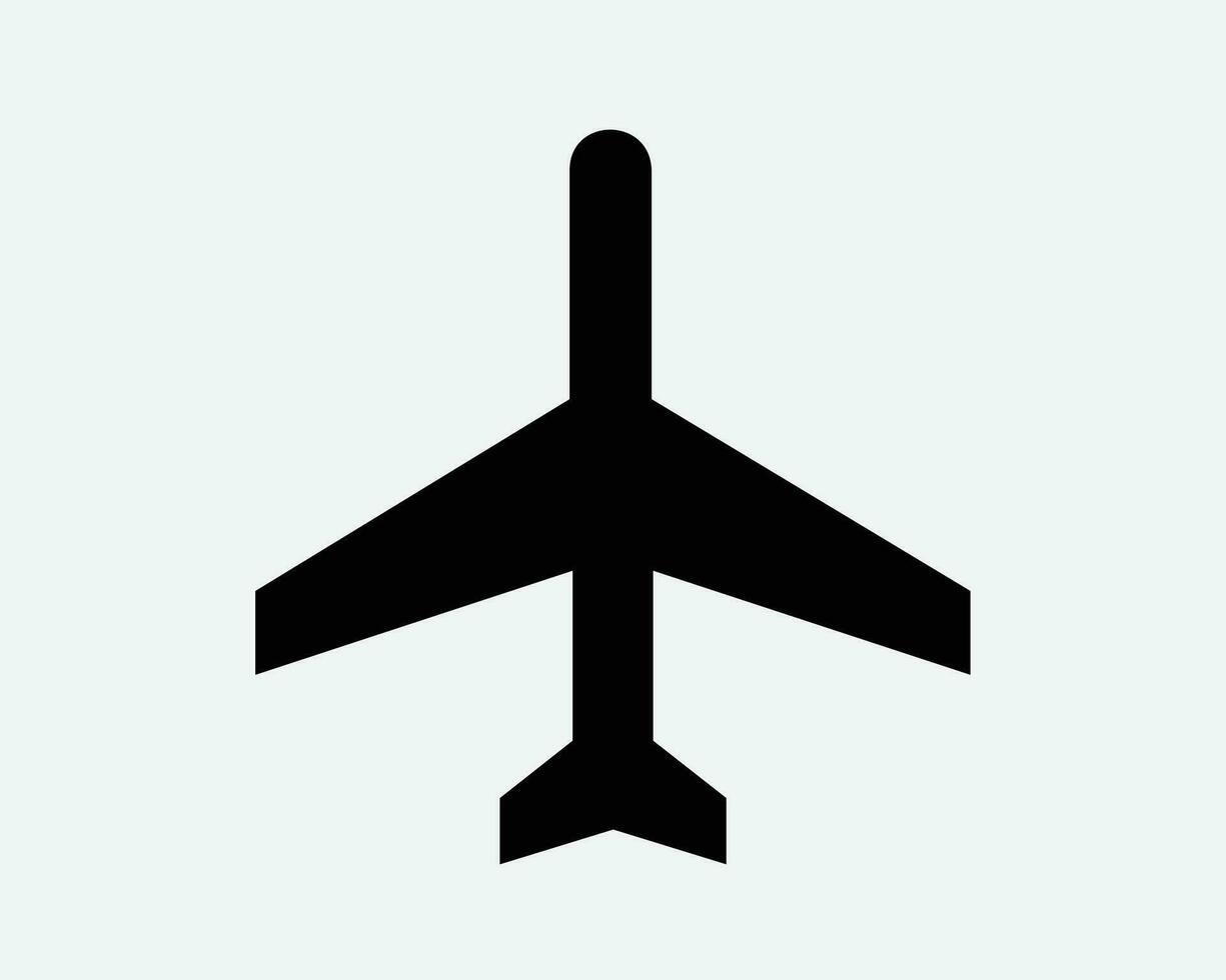 avião ícone. ar avião avião aeroporto CIA aérea mosca voar aeronave jato forma Preto branco vetor clipart gráfico ilustração obra de arte placa símbolo