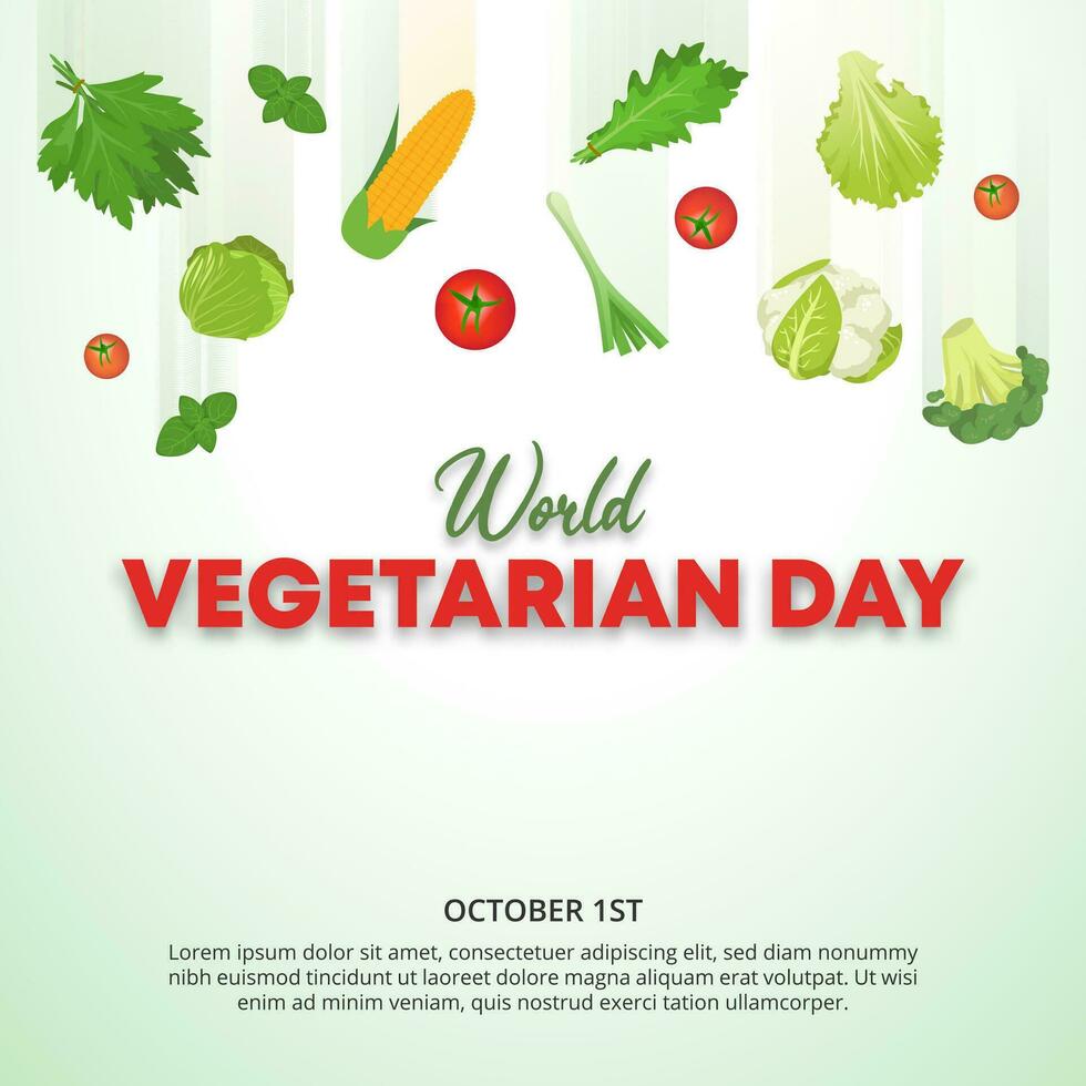 quadrado mundo vegetariano dia fundo com desistiu legumes a partir de a topo vetor