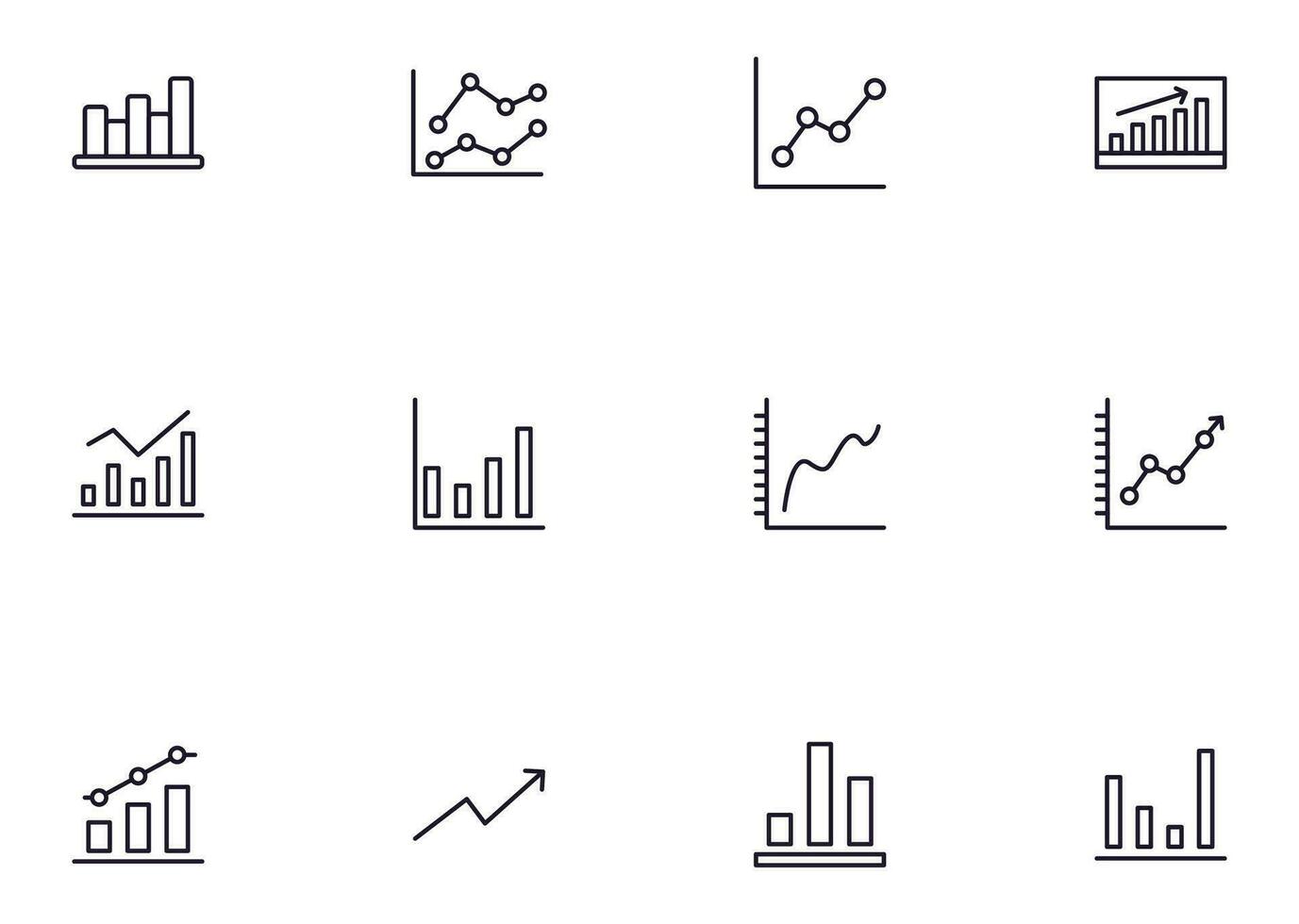 gráfico conceito. coleção do moderno Alto qualidade gráfico linha ícones. editável AVC. Prêmio linear símbolo para rede sites, panfletos, bandeiras, conectados lojas e empresas. vetor