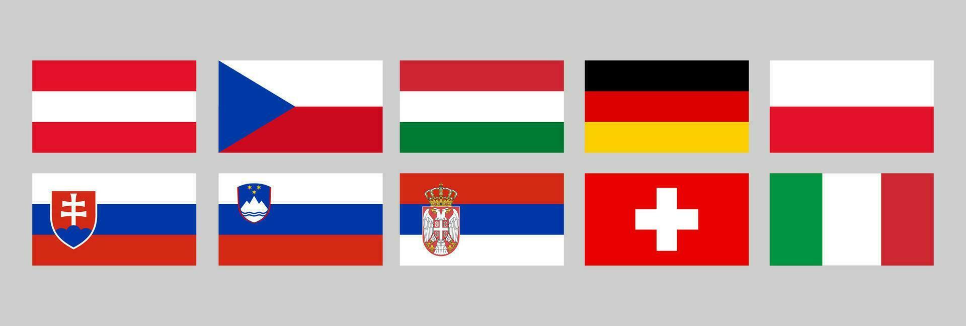 conjunto do todos Europa bandeiras 21917354 Vetor no Vecteezy