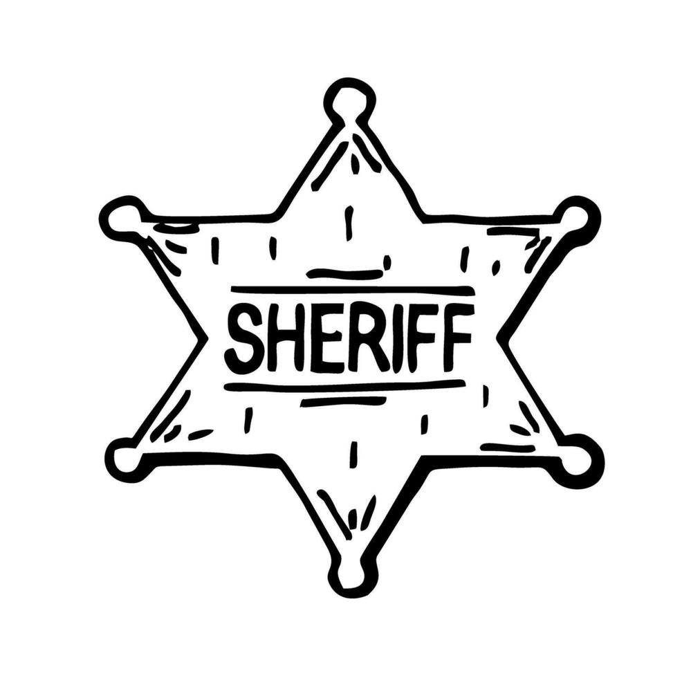 do xerife estrela, esboço ícone. do xerife distintivo. elemento a partir de polícia coleção vetor