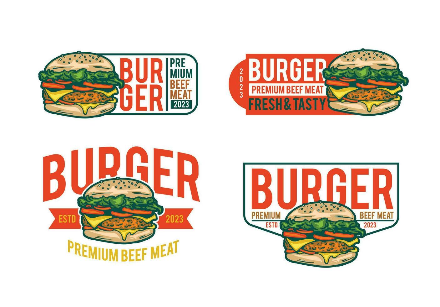 modelo de logotipo de hambúrguer vetor