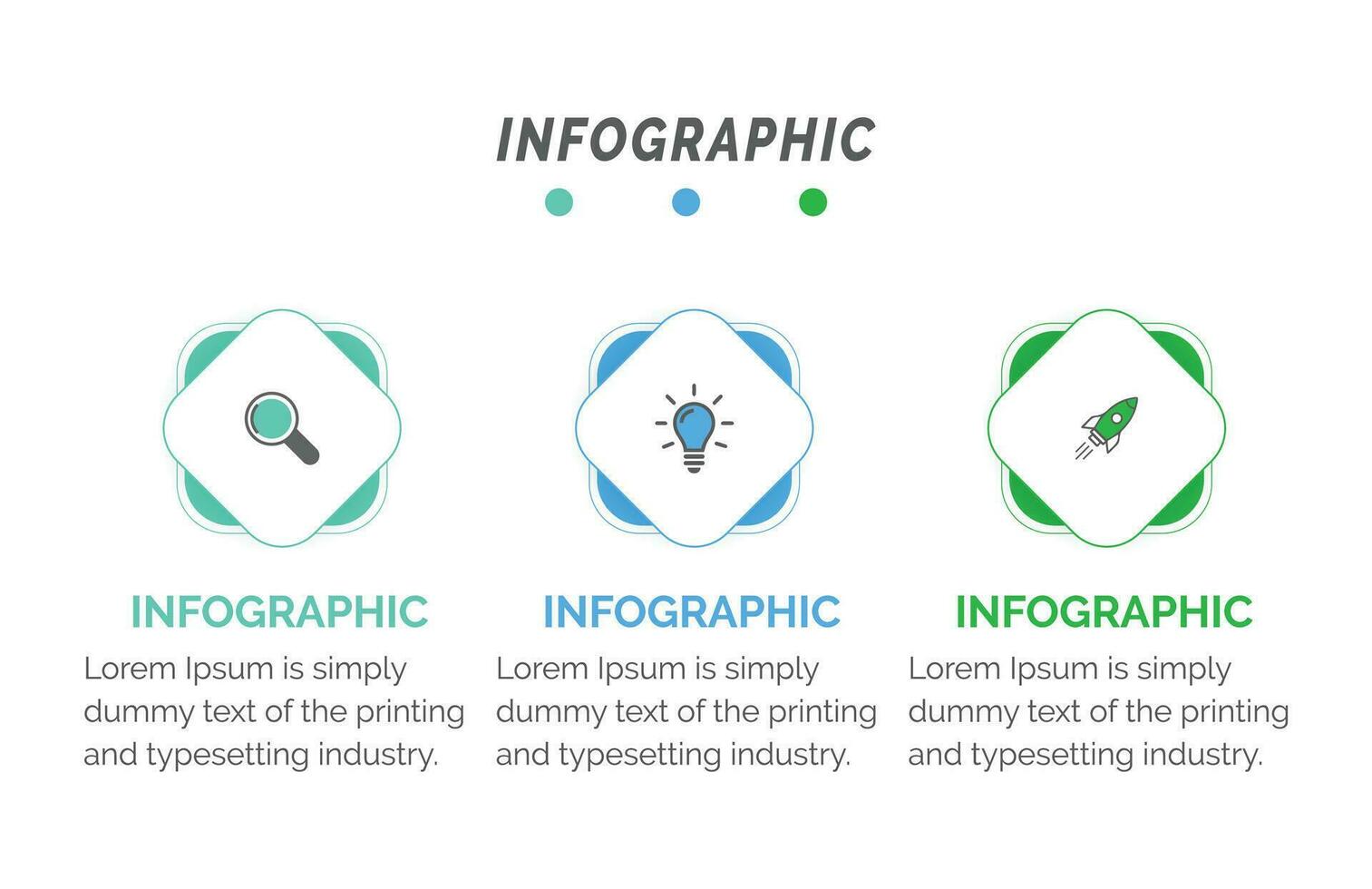 visualização de dados de negócios. gráfico de processo. elementos abstratos de gráfico, diagrama com etapas, modelo infográfico com 3 opções. ilustração vetorial vetor