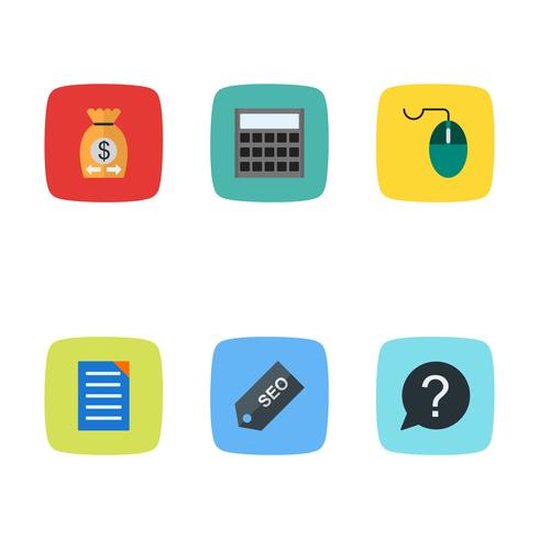 Conjunto de vetor SEO Search Engine Optimization Icons