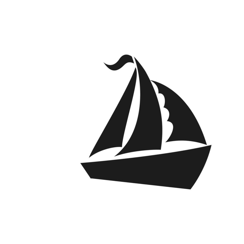 barco a vela ícone placa símbolo vetor