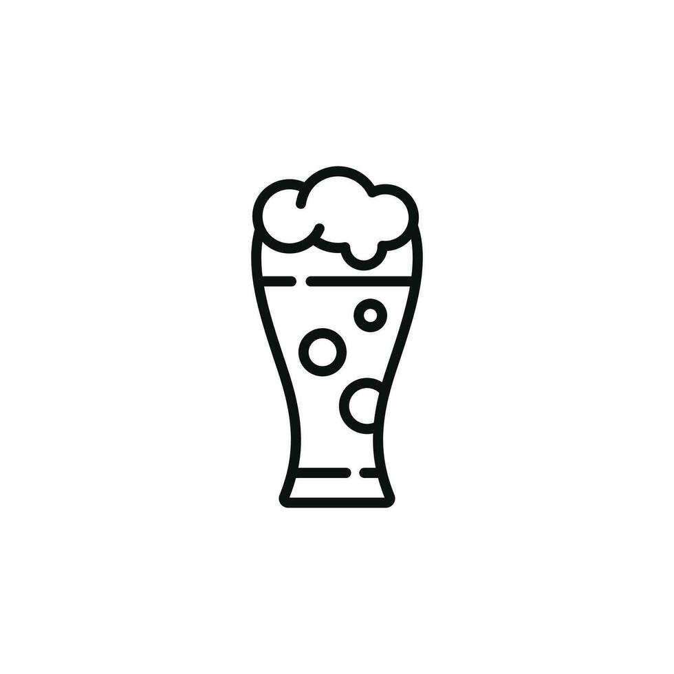 Cerveja linha ícone isolado em branco fundo vetor