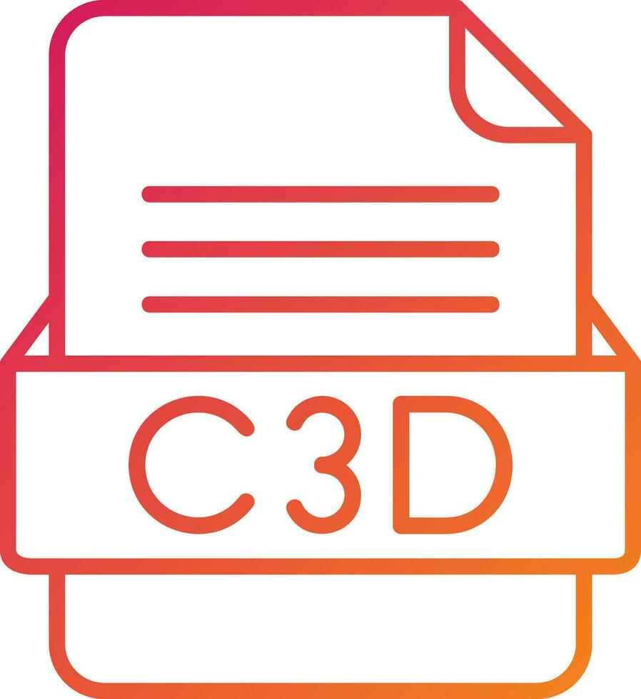 c3d Arquivo formato ícone vetor