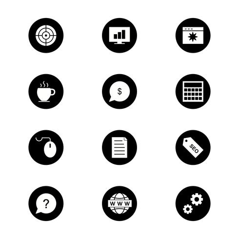 Conjunto de vetor SEO Search Engine Optimization Icons