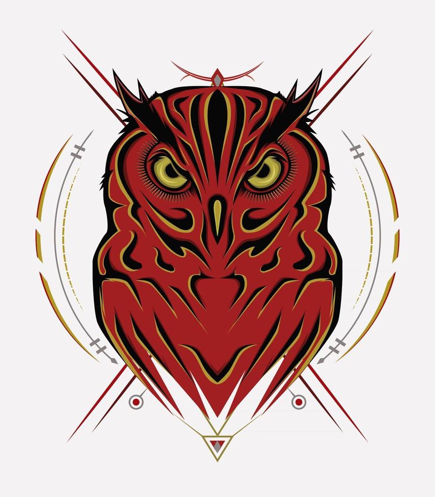 logotipo da coruja com símbolo sagrado vetor