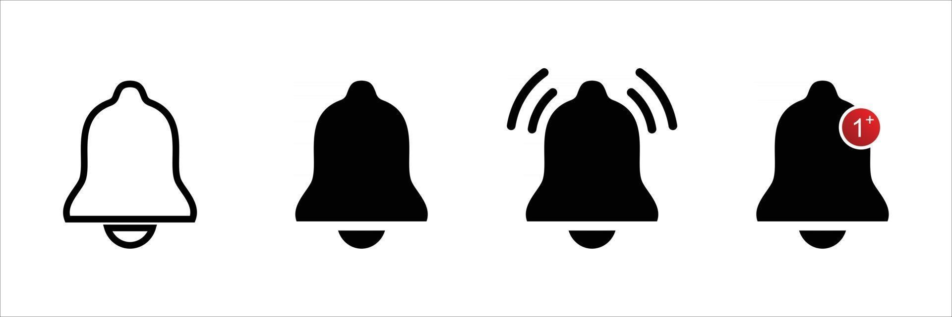 conjunto de ícones de sino, vetor de ícones de sino, logotipo de sino