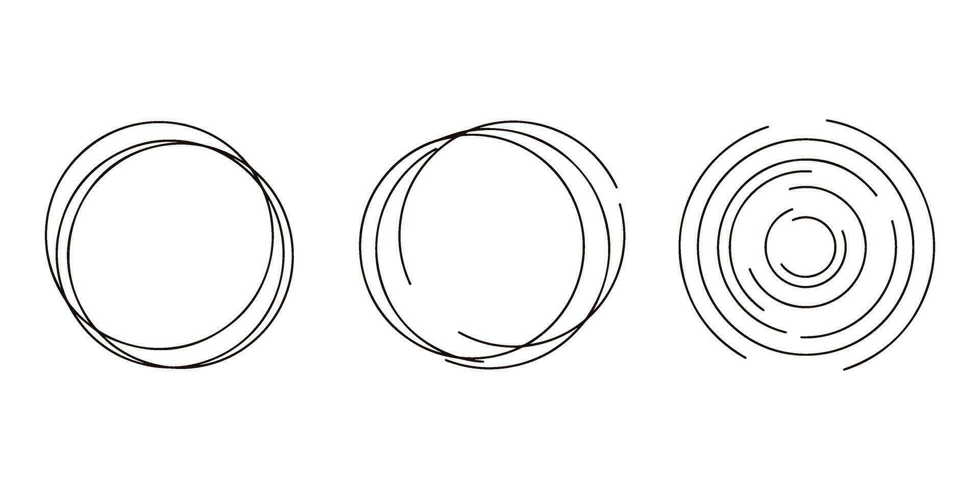 círculo mão desenhado vetor coleção