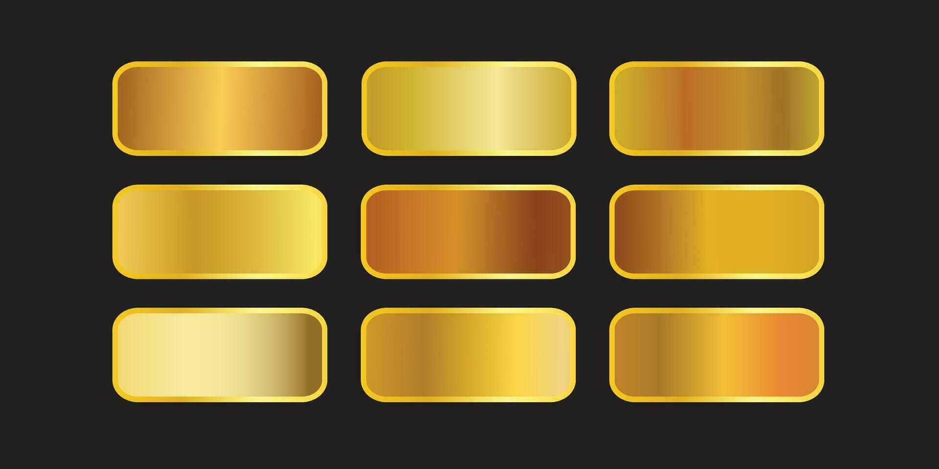 ouro gradientes textura conjunto fundo vetor ícone lambidela ilustração, fita, ouro gradientes,