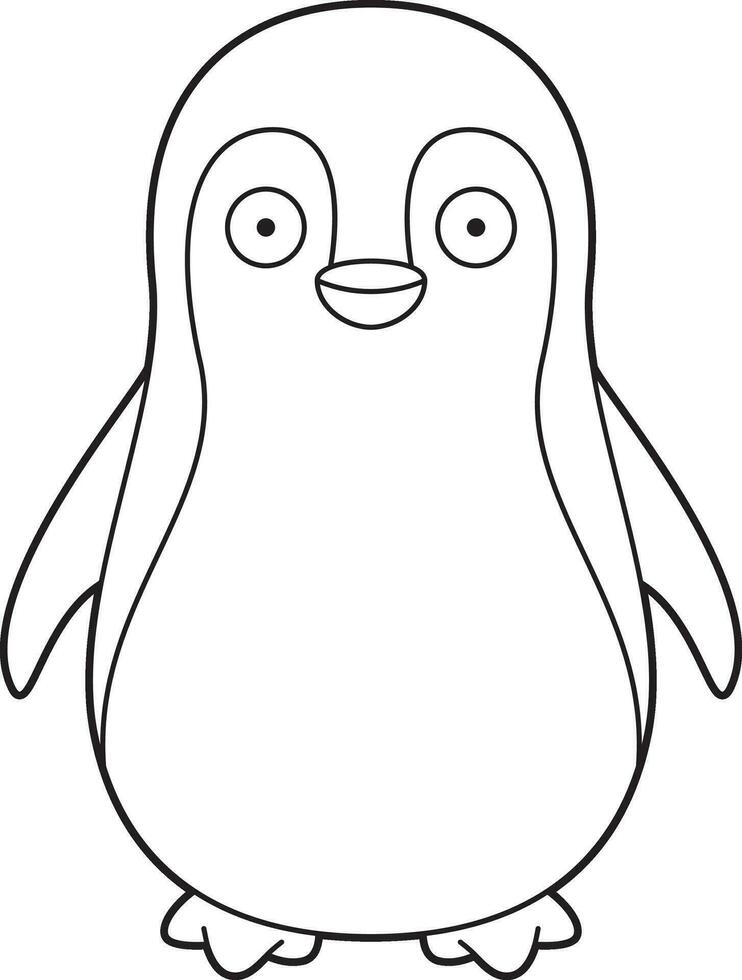 fácil coloração desenho animado vetor ilustração do uma pinguim