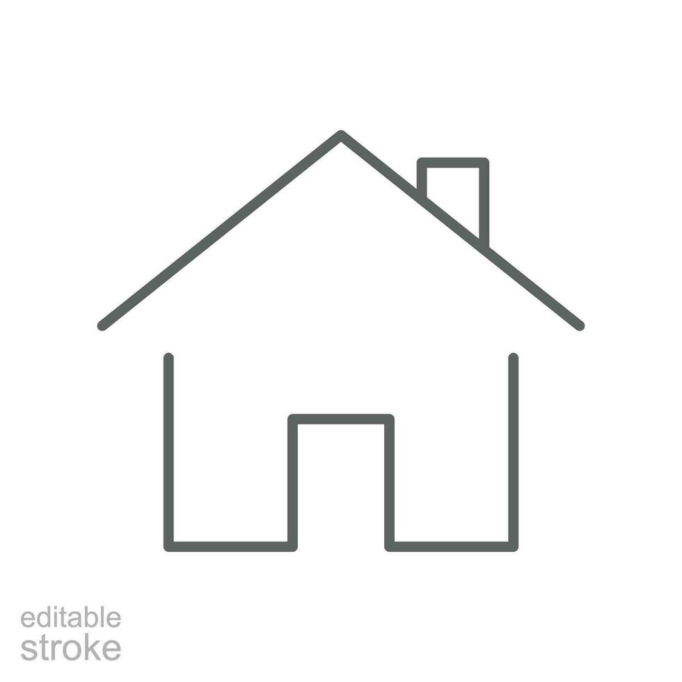 pequeno casa ícone. elementos do arquitetura para real Estado conceito. fique casa logotipo. casa comprando despesas para hipoteca esboço estilo. editável acidente vascular encefálico vetor ilustração Projeto em branco fundo eps 10