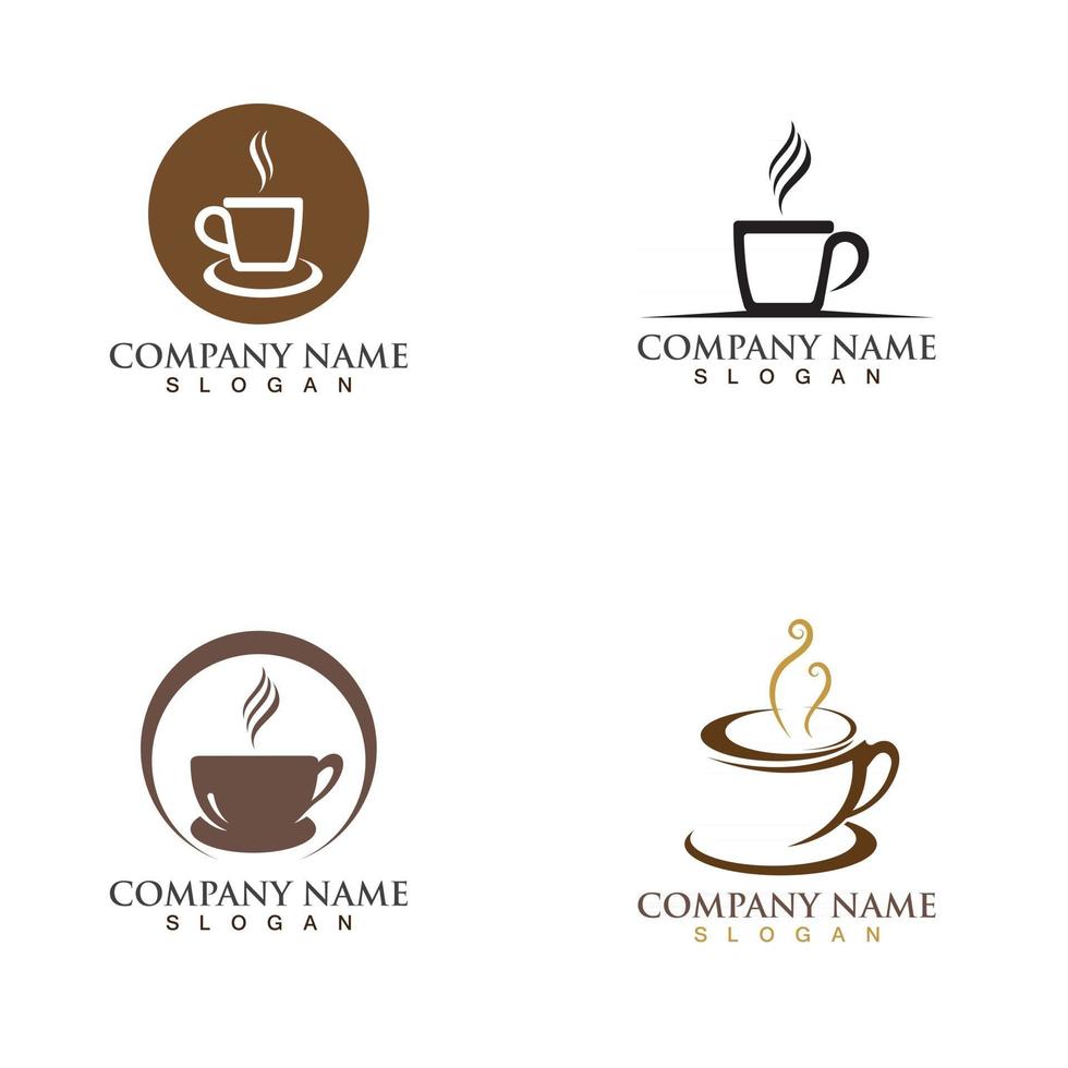 modelo de logotipo de xícara de café vetor