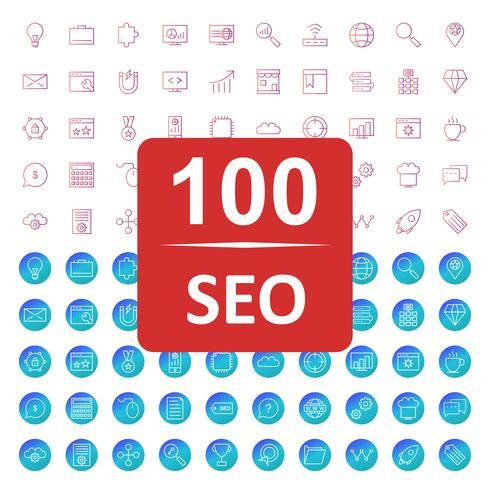 Conjunto de vetor SEO Search Engine Optimization Icons