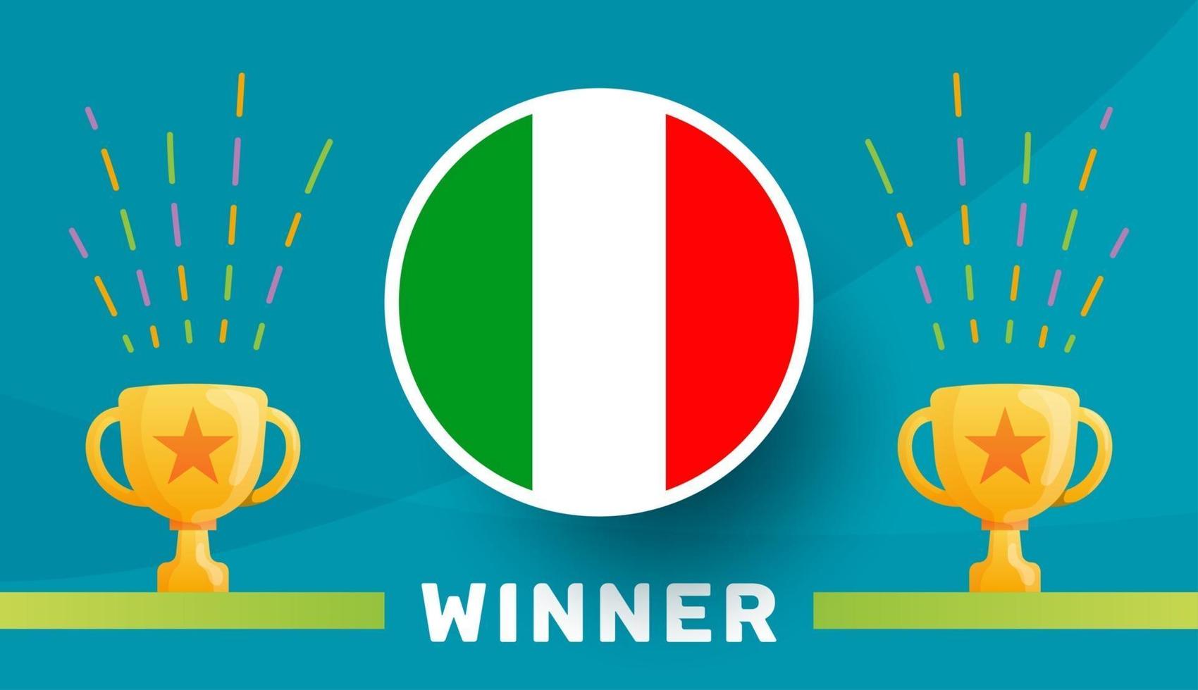ilustração vetorial vencedor itália campeonato de futebol 2020 vetor