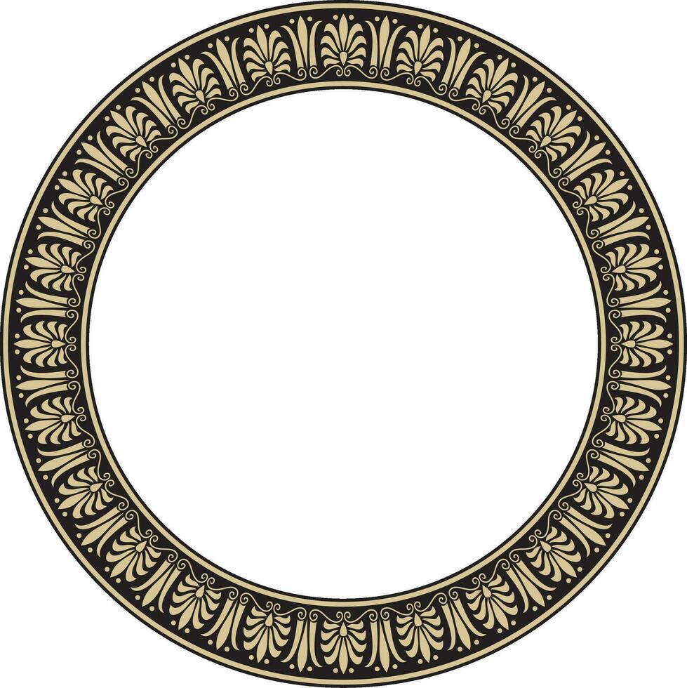 vetor ouro e Preto volta clássico grego ornamento. europeu ornamento. fronteira, quadro, círculo, anel antigo Grécia, romano Império..