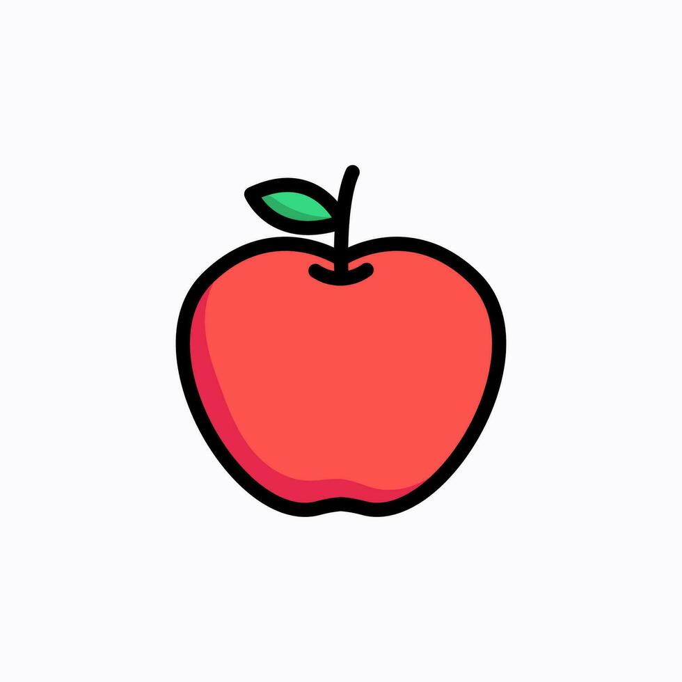 maçã ícone, logotipo vetor, plano Projeto vetor