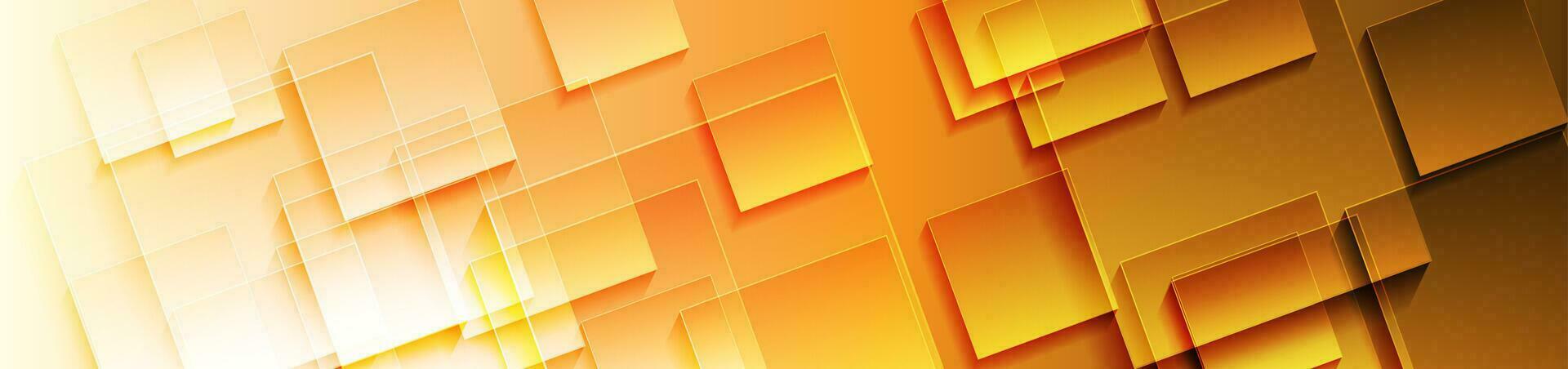 laranja lustroso quadrados abstrato tecnologia geométrico bandeira vetor