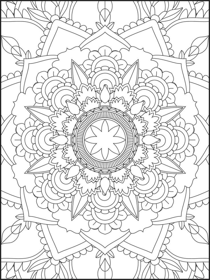 ornamental mandala adulto coloração livro página. coloração página. crianças coloração Páginas. coloração página para adultos. mandala vetor