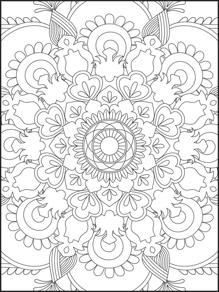 ornamental mandala adulto coloração livro página. coloração página. crianças coloração Páginas. coloração página para adultos. mandala vetor