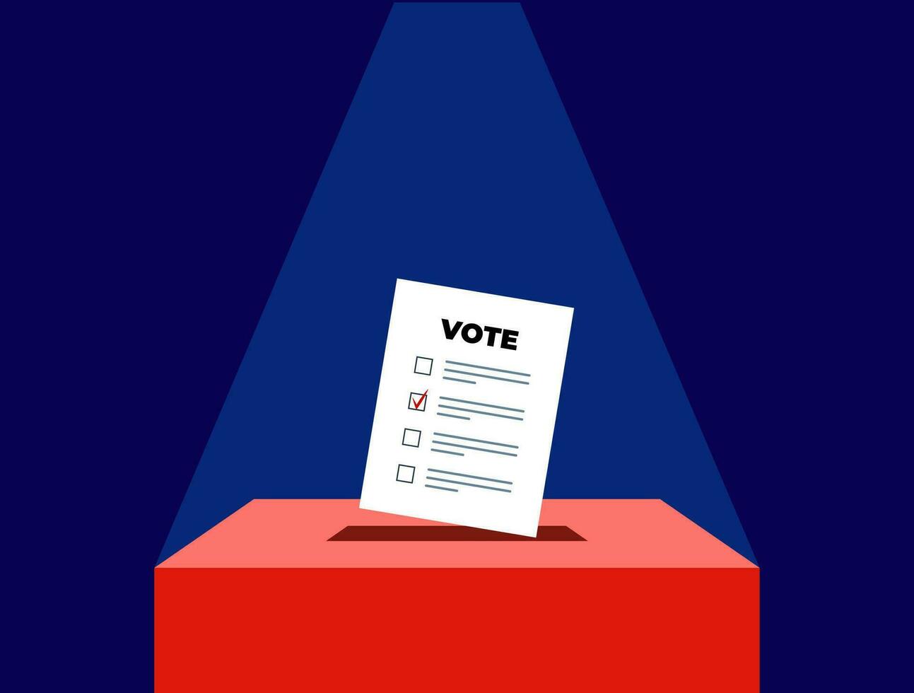 coloca votação votação dentro votação caixa. votação e eleição conceito. vetor ilustração.