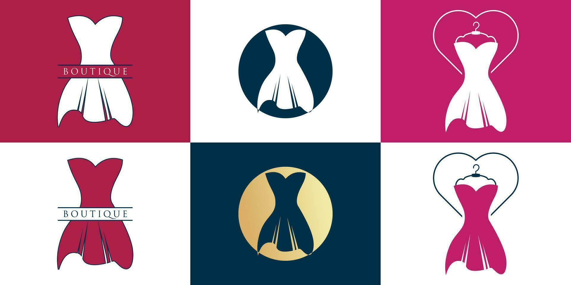 boutique conjunto logotipo Projeto com criativo conceito Prêmio vetor