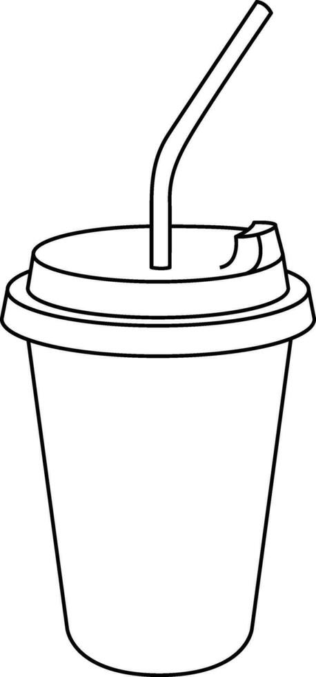 ilustrado café xícara, levar longe xícara, descartável xícara, tumblr xícara, ou reutilizável copo linha arte ilustração. vetor