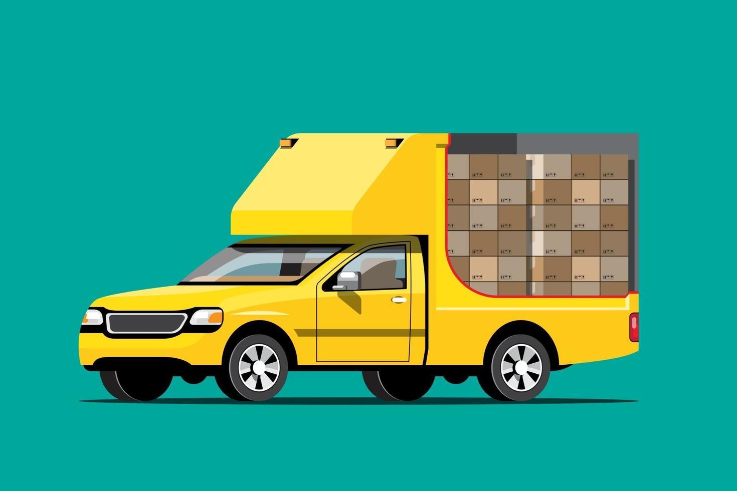 grandes ícones de vetor de veículo de entrega isolados, ilustrações planas de van, conceito de transporte comercial logístico.