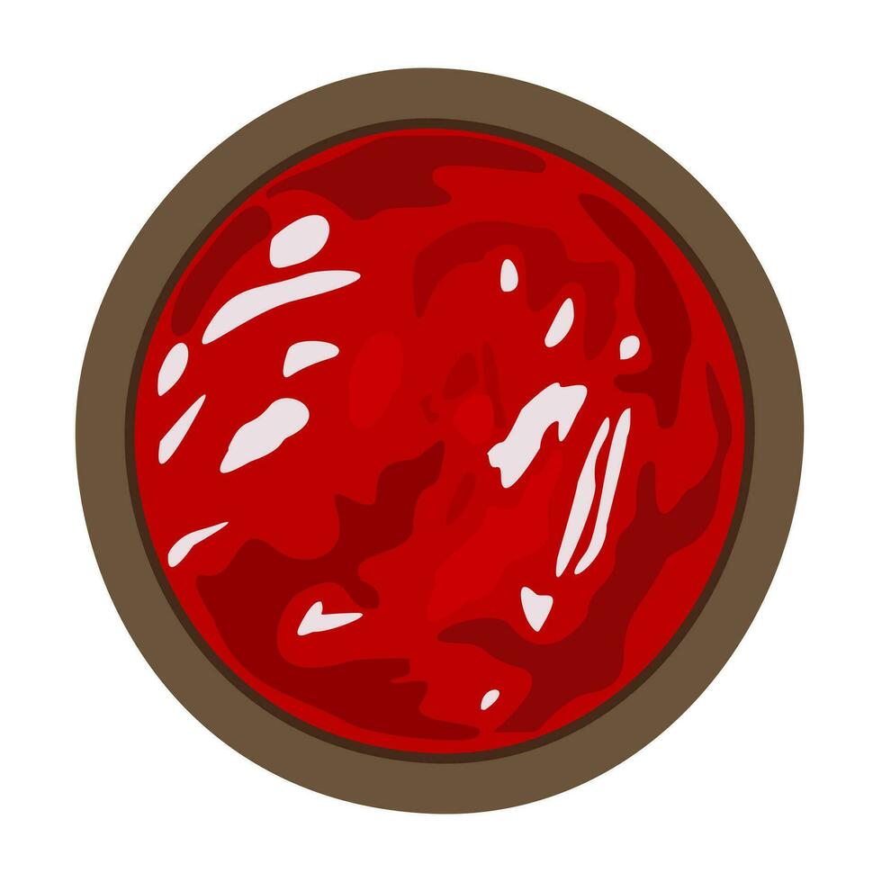 ketchup. tomate molho dentro volta placa. vetor isolado ilustração