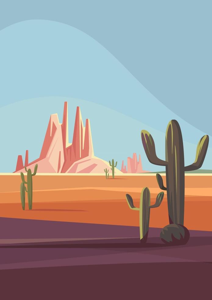 paisagem do deserto do Arizona. cenário natural na orientação vertical. vetor