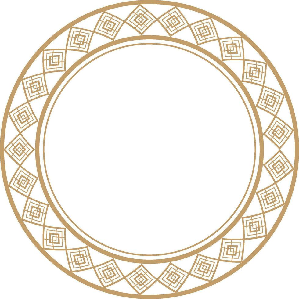 chinês dourado círculo quadro, Armação decorativo Projeto. vetor