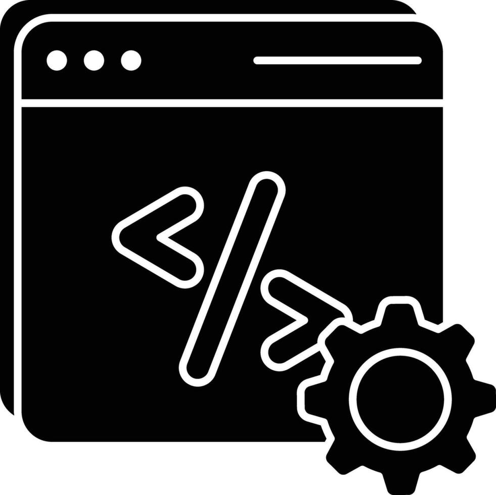 código otimização glifo ícones Projeto estilo vetor