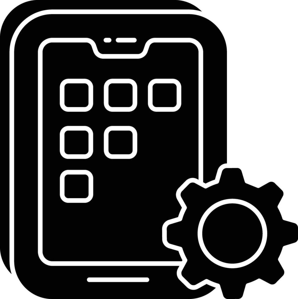 aplicativo desenvolvimento glifo ícones Projeto estilo vetor