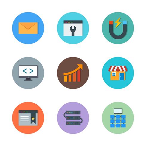 Conjunto de vetor SEO Search Engine Optimization Icons