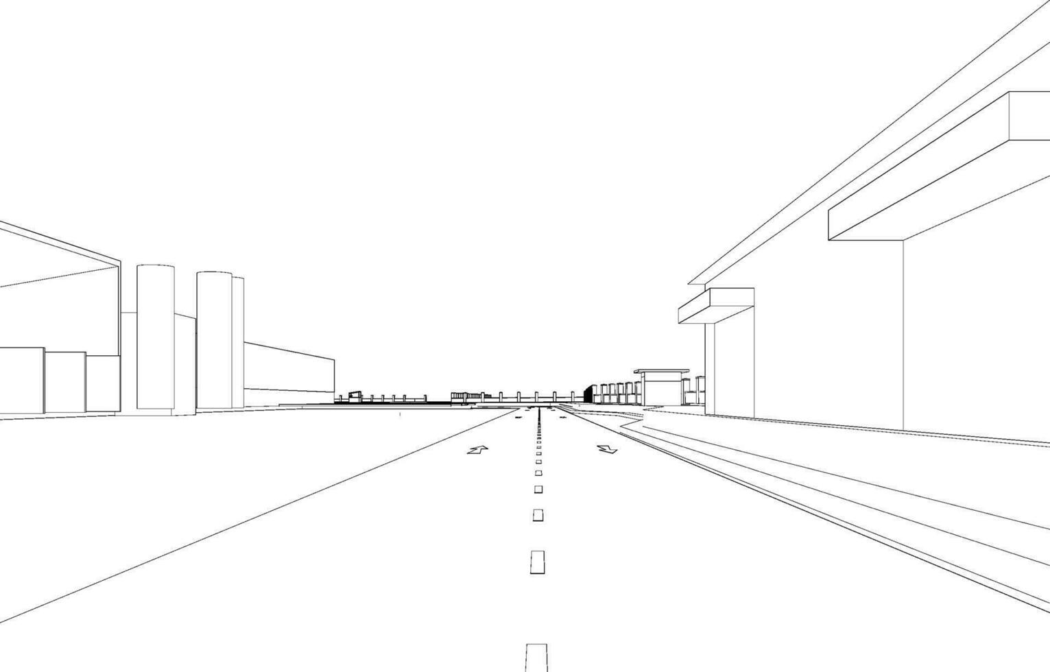 3d ilustração do industrial construção vetor