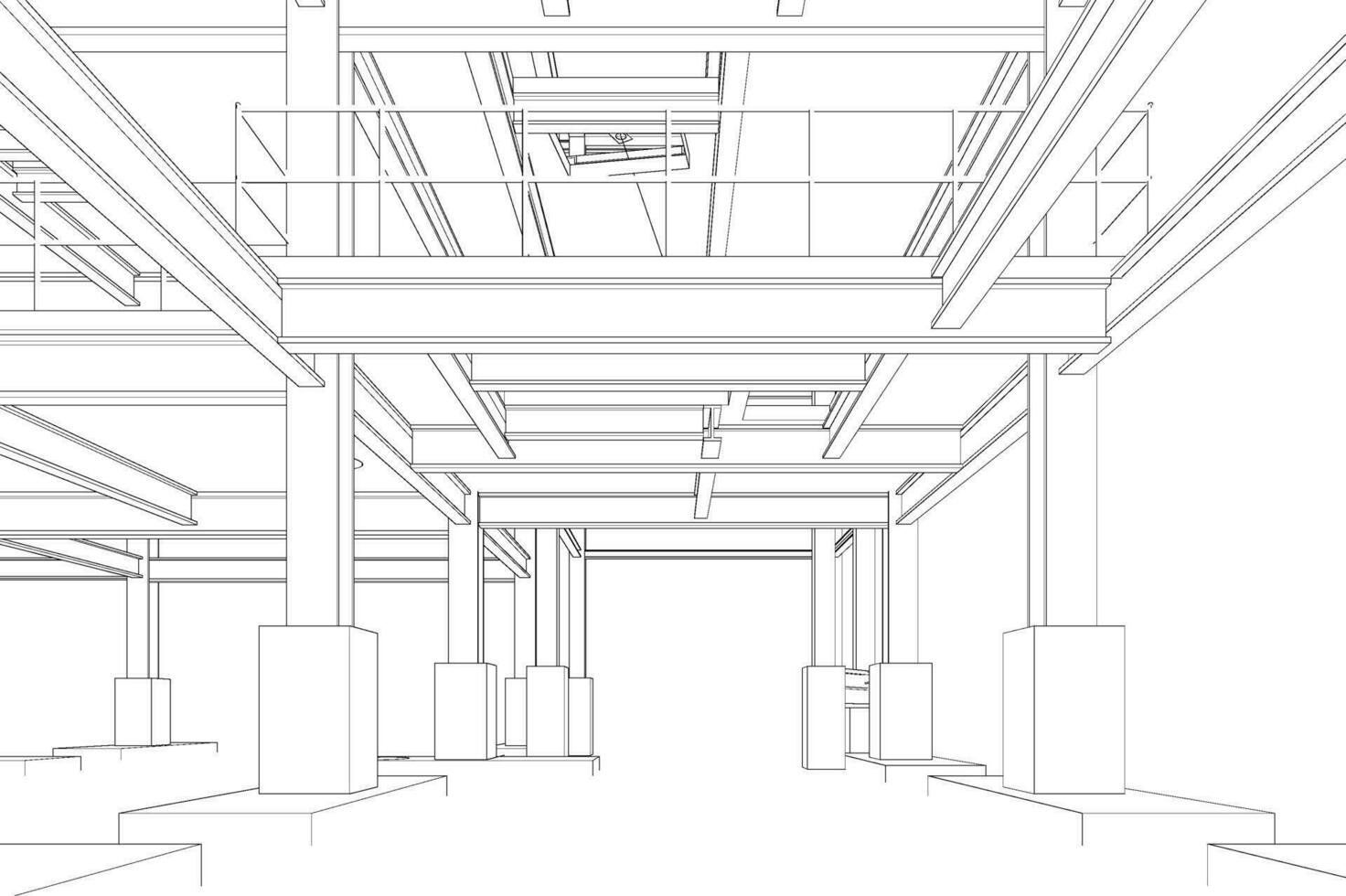 3d ilustração do industrial construção vetor