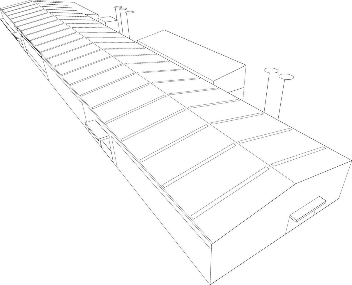 3d ilustração do industrial construção vetor