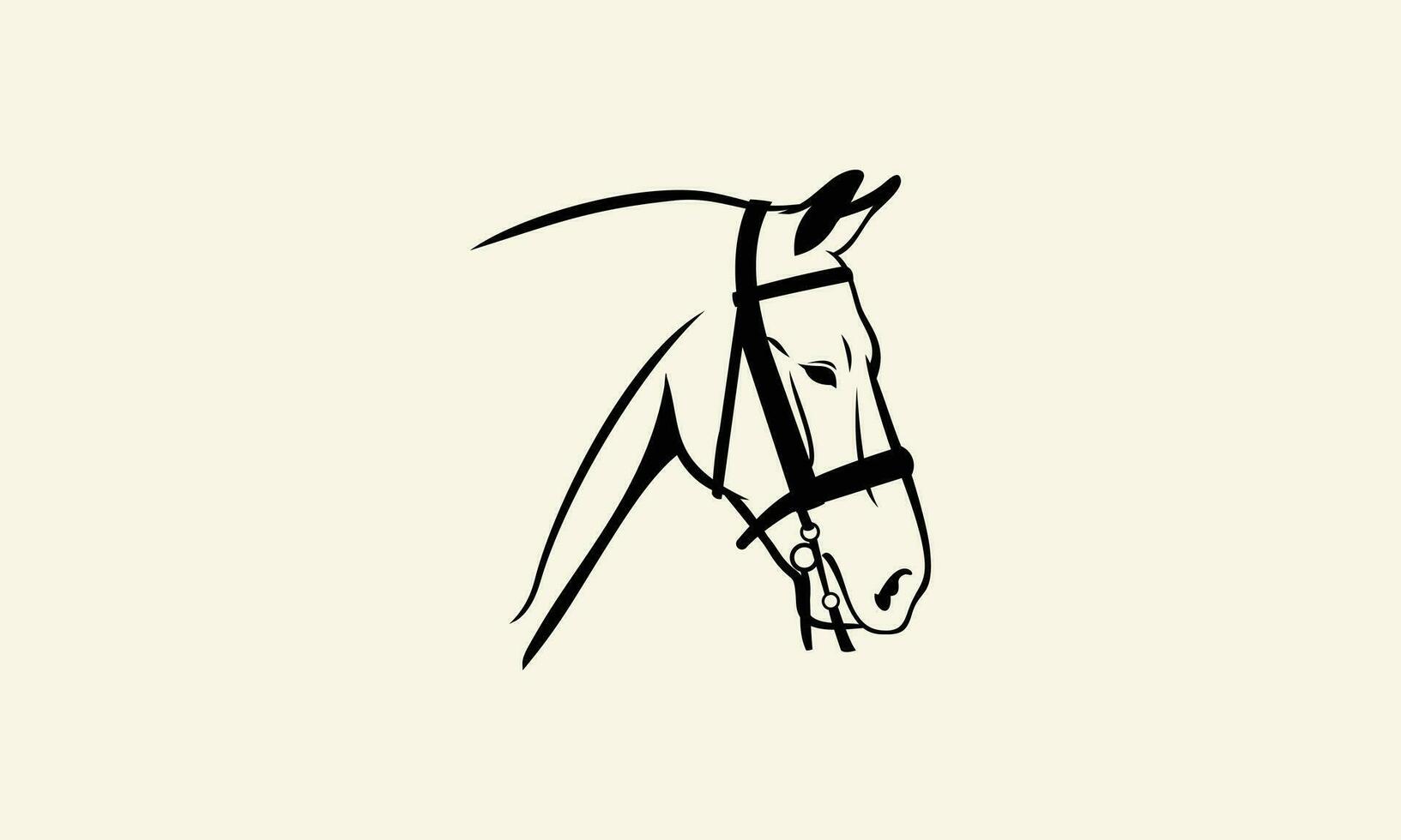 linha arte cavalo e corda logotipo vetor