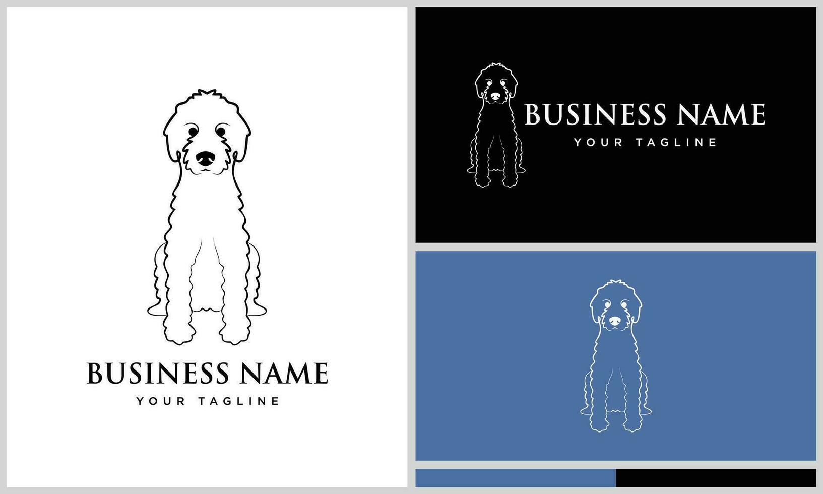 linha arte goldendoodle logotipo Projeto vetor