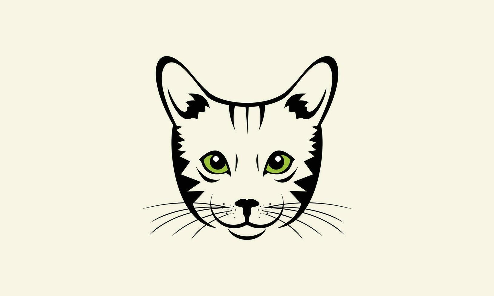 linha arte gato logotipo modelo vetor