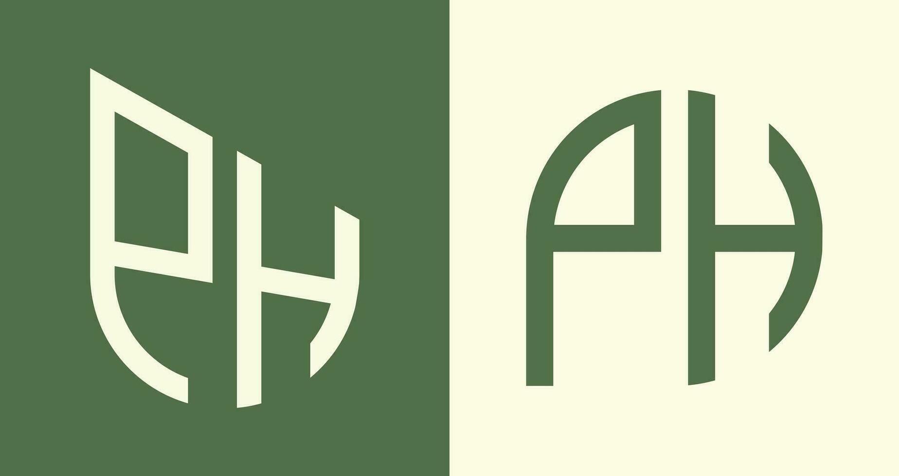 criativo simples inicial cartas ph logotipo desenhos pacote. vetor