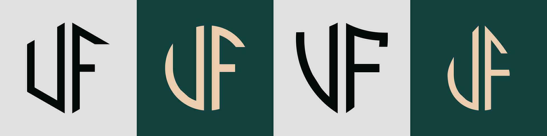 criativo simples inicial cartas uf logotipo desenhos pacote. vetor