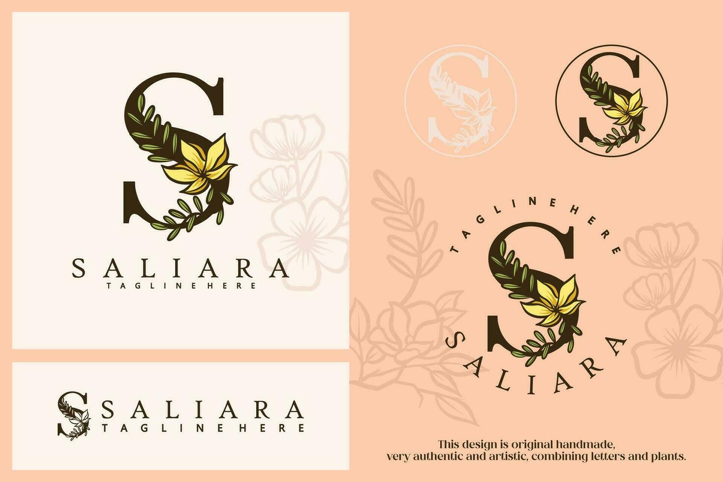 carta s logotipo Projeto com flores, monograma com lindo e elegante decorativo flores s monograma. s tipografia. inicial s logotipo. adequado para beleza, negócios, spa, salão, casamento, boutique vetor