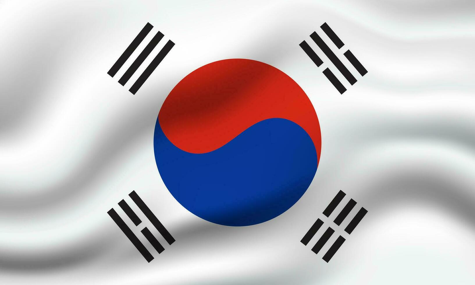 sounth Coréia bandeira 3d acenando bandeira fundo vetor