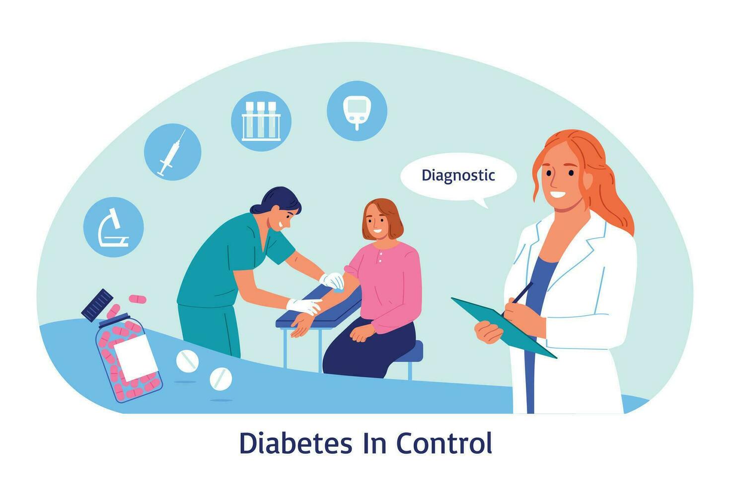 diabetes dentro ao controle composição vetor