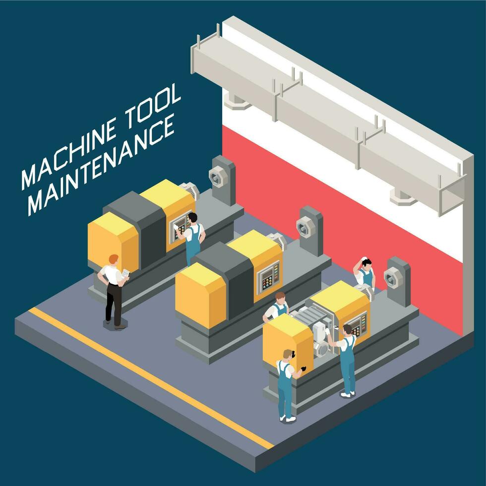 industrial manutenção engenheiro técnico isométrico conceito vetor